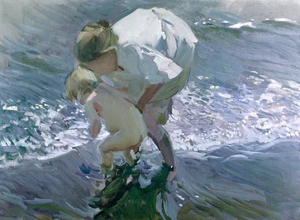 Baignade sur la plage - Sorolla - Reproductions de tableaux et peintures haut de gamme