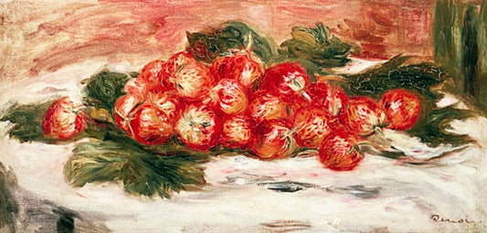 Fraises sur une nappe blanche - Pierre-Auguste Renoir - Reproductions de tableaux et peintures haut de gamme